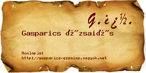 Gasparics Ézsaiás névjegykártya